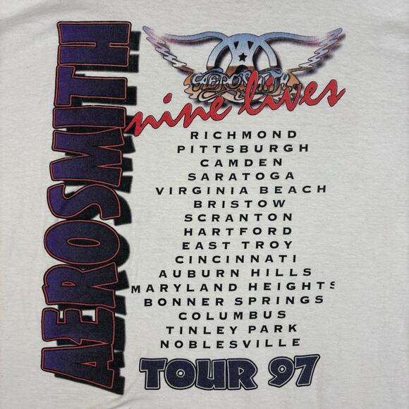 Vintage Aerosmith Nine Lives 1997 Tour XL Band Tee - Picture 7 of 9